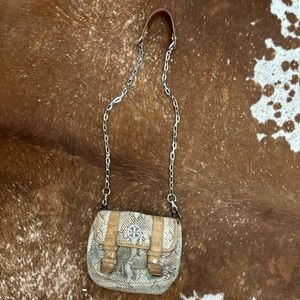 ✨TORY BURCH✨ snakeskin leather crossbody. EUC